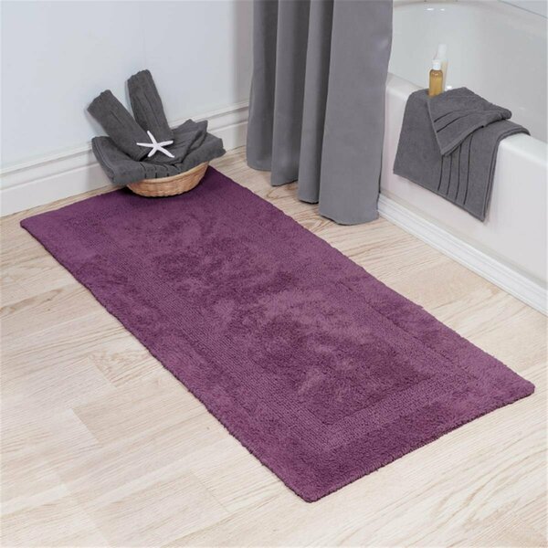 Daphnes Dinnette 24 x 60 in. Plus 100 Percent Cotton Bathroom Runner, Eggplant DA3239718